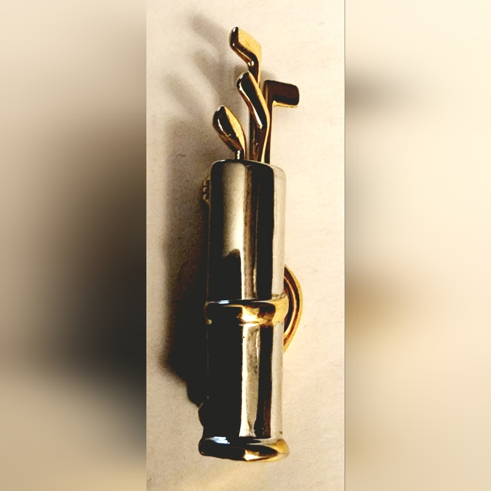 Vintage Krementz Silver and gold golf bag brooch